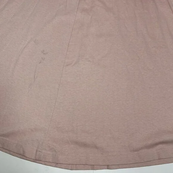 Vtg LAND'S END Maxi Skirt 100% Cotton Knit Elastic Waist Pockets Pink Sz ST USA - Picture 8 of 9